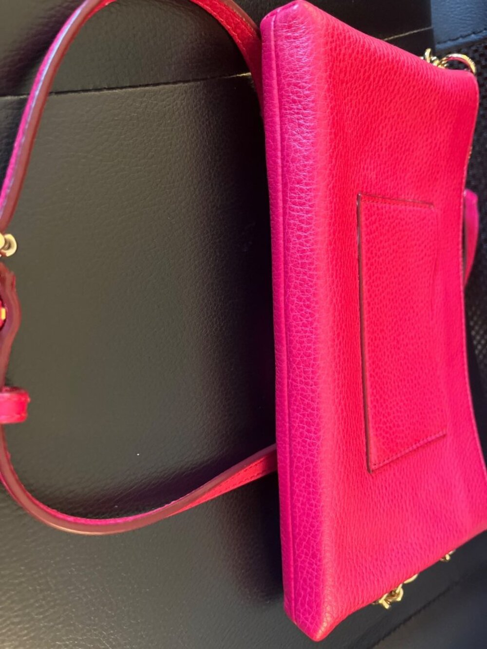 Coach Bright Pink Pebbled Leather Crossbody Purse Adjustable Strap - Picture 3 of 8
